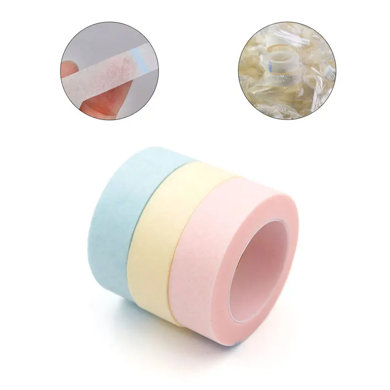 3/5 Rolls Non-Woven Eyelash Extension Tape Anti-Allergy Easy Tear Paper Patch Lint Free Under Eye Pads