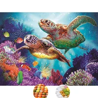 lzaiqizg diamond mosaic animal sea turtle needlework full squareround diamond painting cross stitch diamond crystal wall art