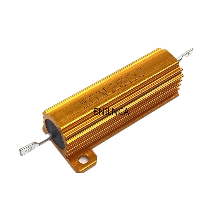 Алюминиевый корпус мощного металлического резистора 50W 100W с проводами 0,01R ~ 100K Ом с сопротивлением RX24 1 6 8 10 20 200 500 1K 10K.