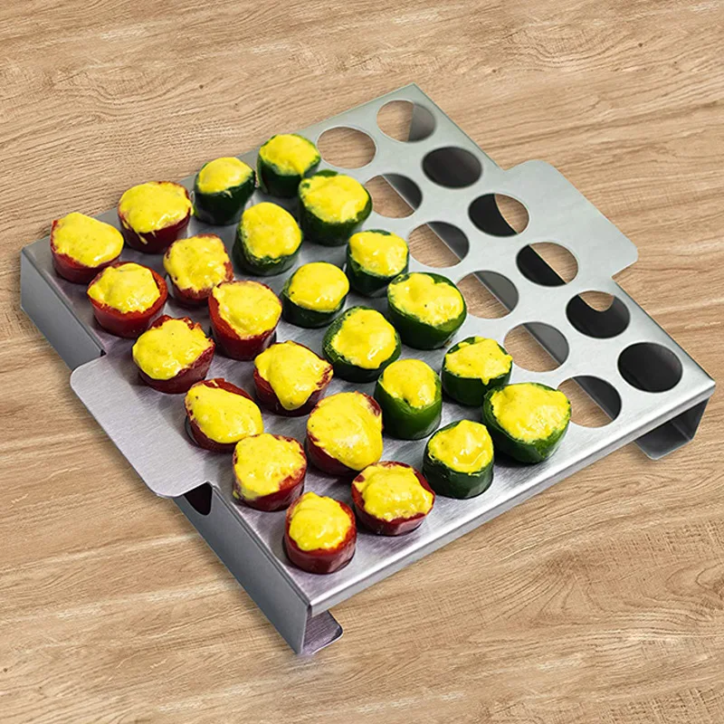 

Stainless Steel 36-hole Chili Grill Grilled Chicken Legs Barbecue For Kitchen Accessories Outdoor Picnic Place BBQ Tools Sets