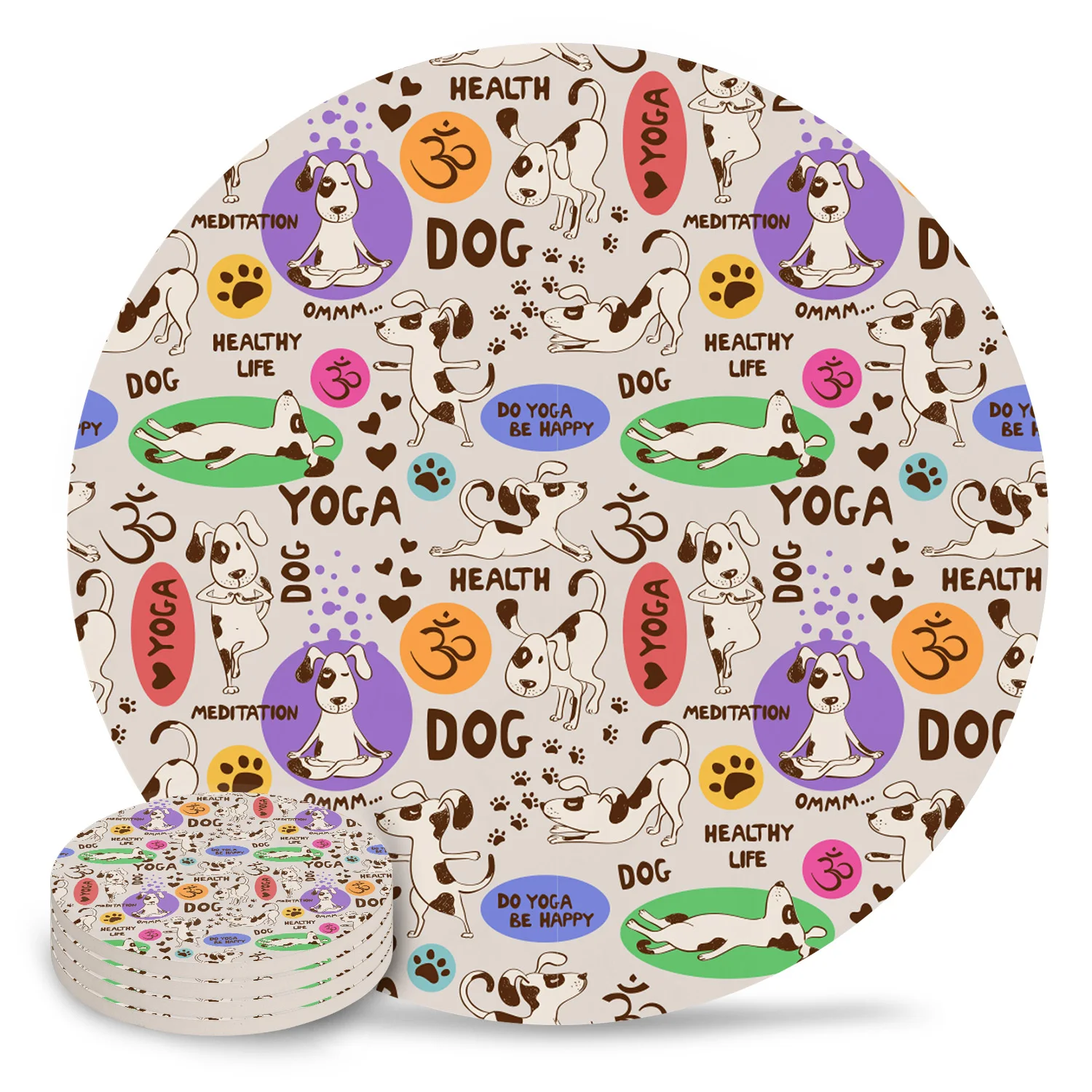 Пятнистая собака мультфильм подложка керамические подставки для напитков