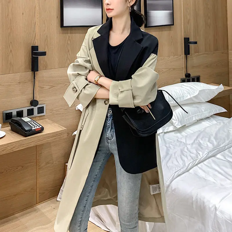 Женский Асимметричный Блейзер подиумный контрастный блейзер в стиле пэчворк