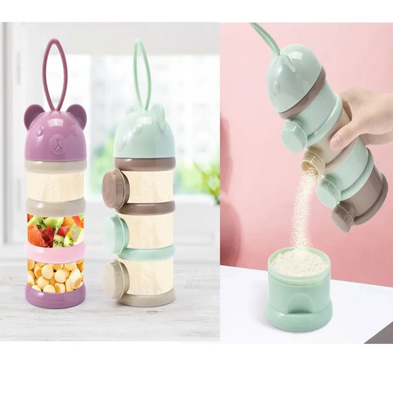 

3 / 4 Layers Baby Bear Style Portable Baby Food Storage Box Baby Milk Food Box New