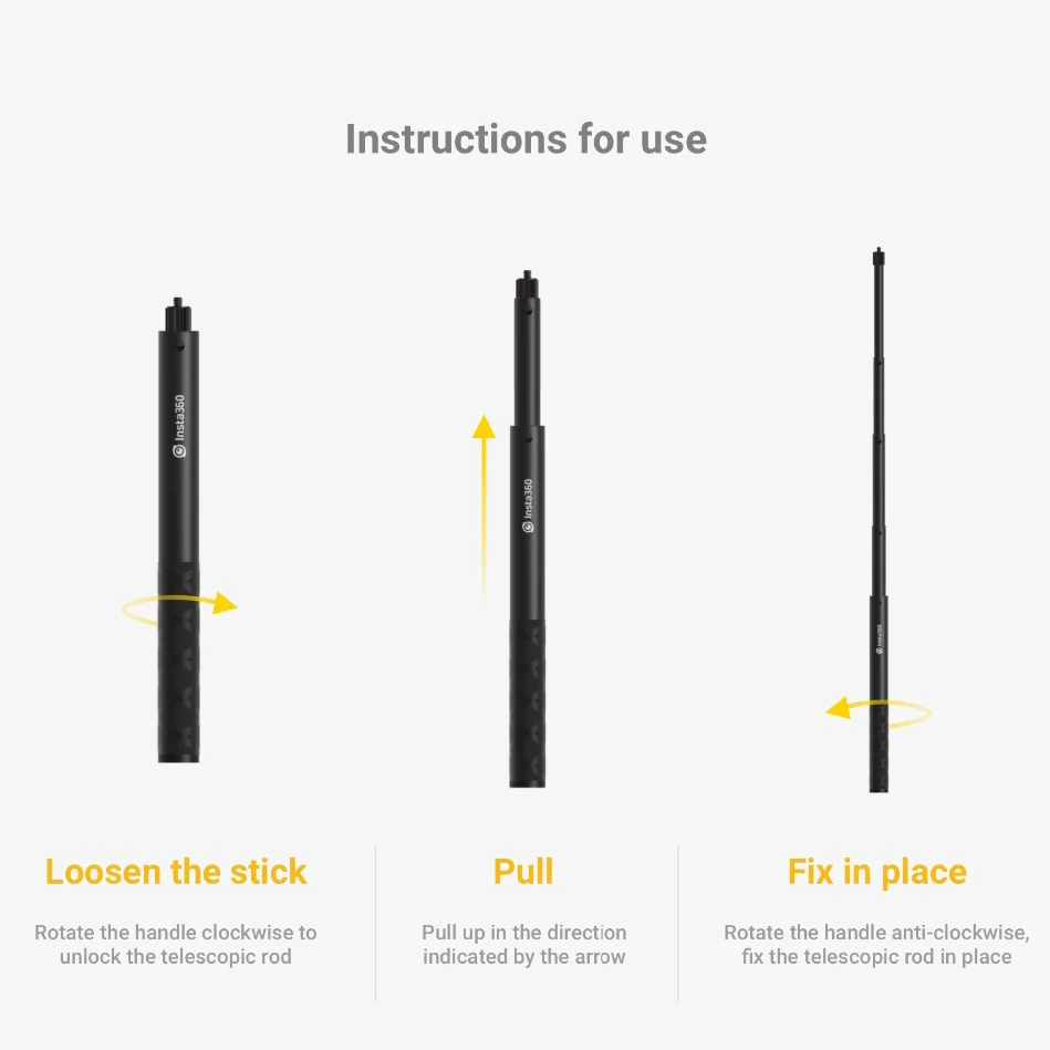 Оригинальная невидимая селфи палка Insta360 ONE R для X EVO и ONE|Аксессуары видеокамер 360°|