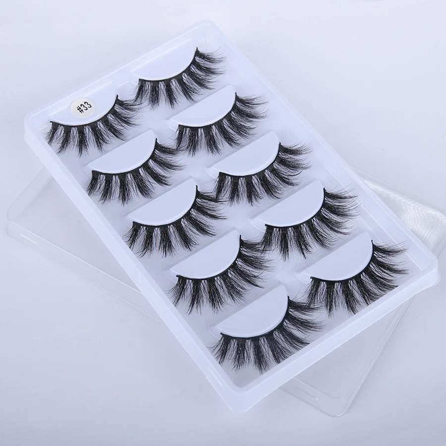 Beoos 20 pairs 3D Faux Mink Lashes Natural False Eyelashes Dramatic Volume Fake Lashes Makeup Eyelash Extension Silk Eyelashes