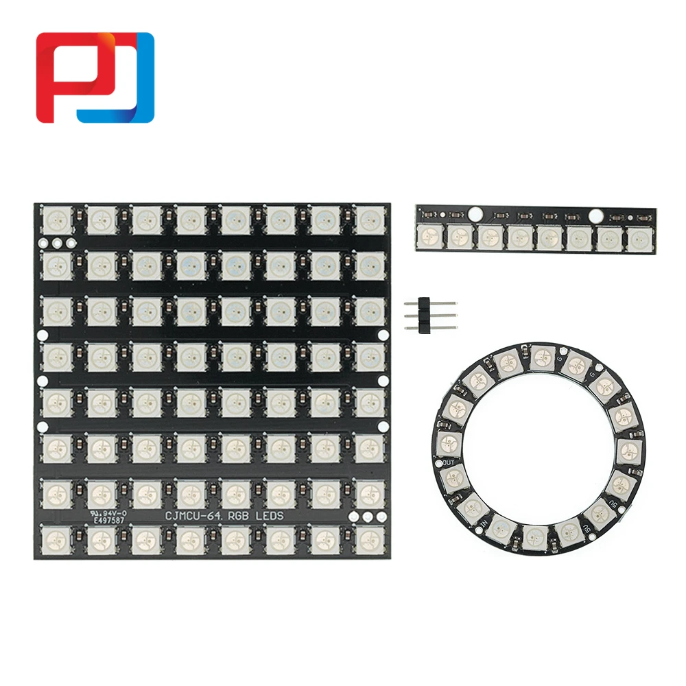 8 16 64 канала WS2812 WS2812B PULAR WS 2811 5050 RGB модуль панели лампы 5 в бит 8x8 Радужный