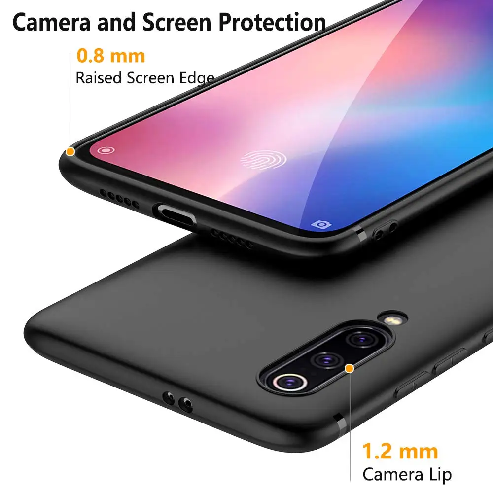 Чехол для Xiaomi Mi 9 Lite SE черный чехол из ТПУ телефона с матовой отделкой тонкие