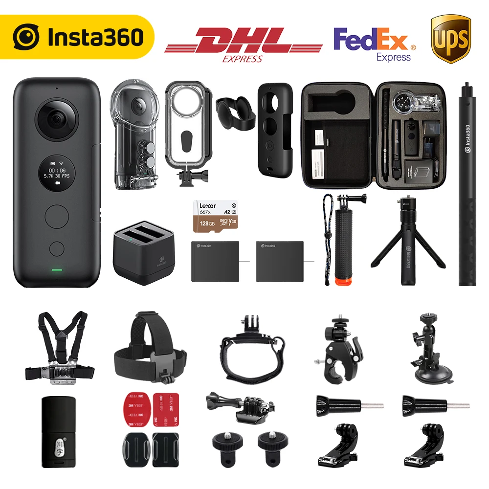Insta360 ONE X Экшн-камера VR 360 панорамная камера для iPhone и Android 5,7 K видео 18MP фото невидимая селфи-палка