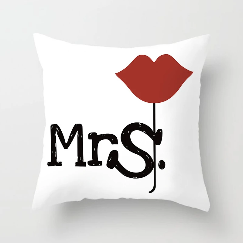 Наволочка с надписью Love Couple декоративные подушки Mr и Mrs|Наволочки| |