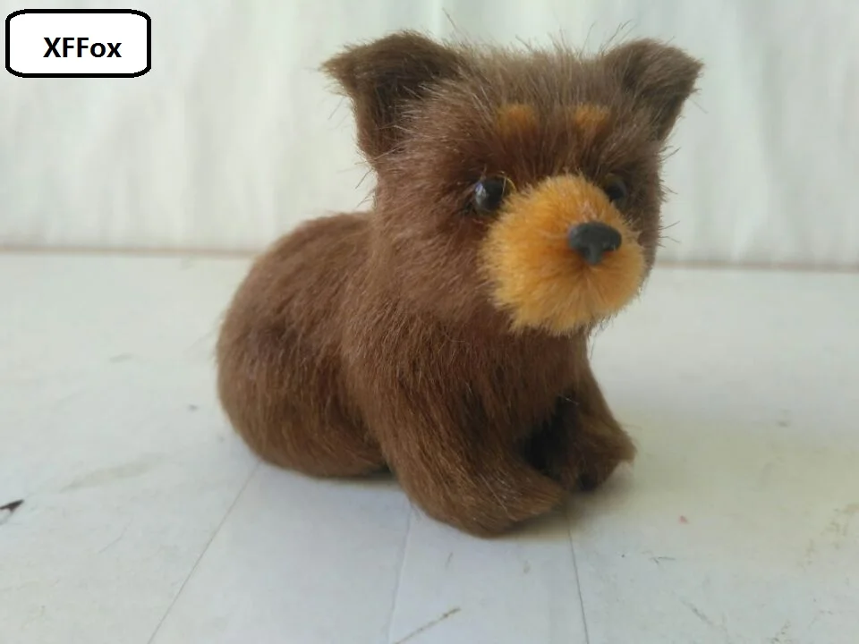 

Миниатюрная модель коричневого медведя из полиэтилена и меха, реалистичный медведь, кукла в подарок, около 8x6 см xf2176