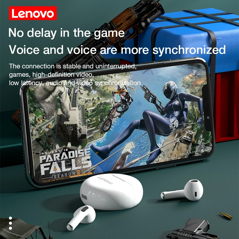 lenovo ht38 wireless earphone bluetooth 5 0 tws 9d stere mini earbuds with mic sport headset waterproof headphone for xiaomi free global shipping