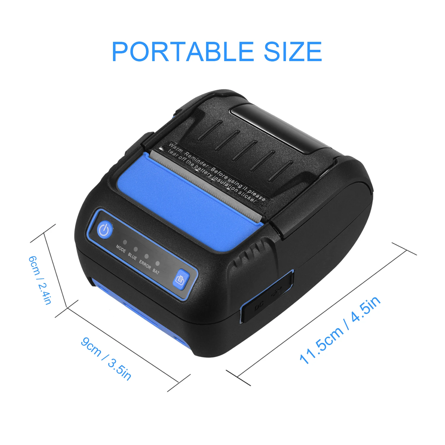Портативный 58 мм Термальность чековый принтер портативный штрих кодов USB