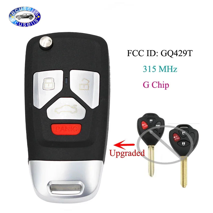 Обновлен до складного дистанционного ключа 315 МГц G чип для Toyota Corolla Venza 2009 2015 FCC ID: