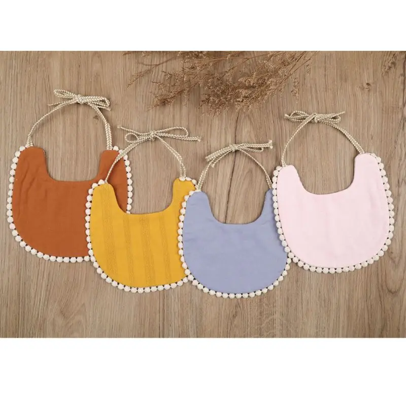 

2020 Baby Tassel Saliva Towel Floral Vintage Double Side Bib Boys Girls Bandana Wholesale