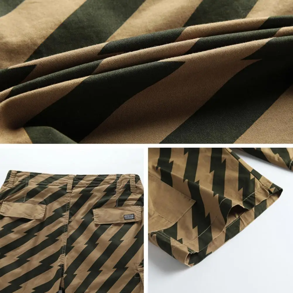 

Streetwear Summer Men's Shorts Casual Striped design printing Shorts Men 2021 New Below the knee Men Thin Hip-Pop Short Pants