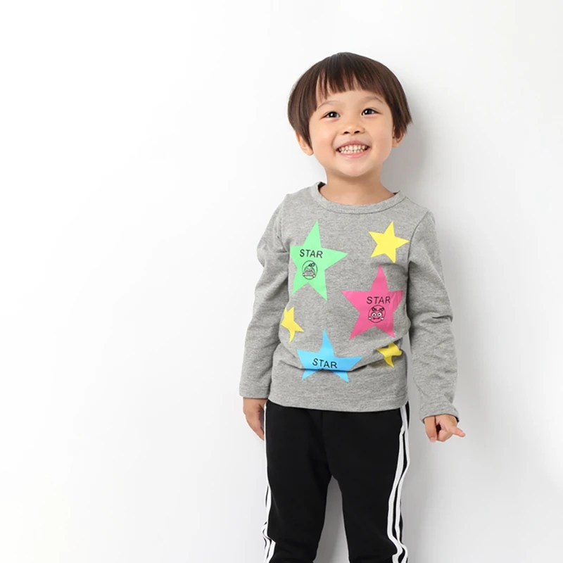 Baby Boys Girls Autumn Casual T-shirts Long Sleeve T-Shirts Children Kids Star Print Tops Tees | Детская одежда и обувь