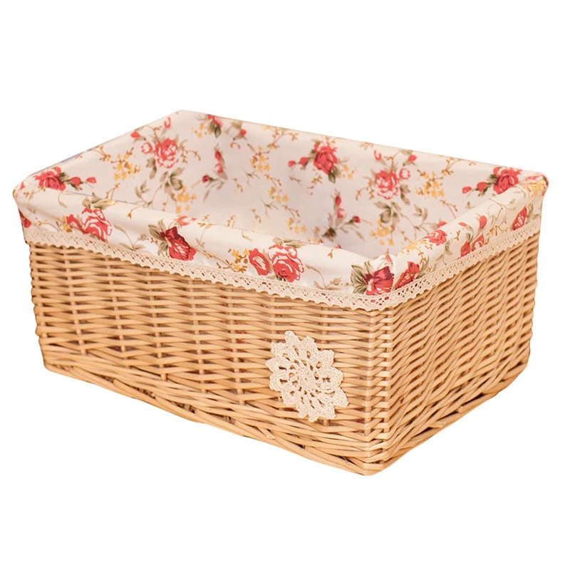 

Handmade Wicker Storage Baskets Household Items Snacks Fruit Debris Laundry Finishing Storage Basket