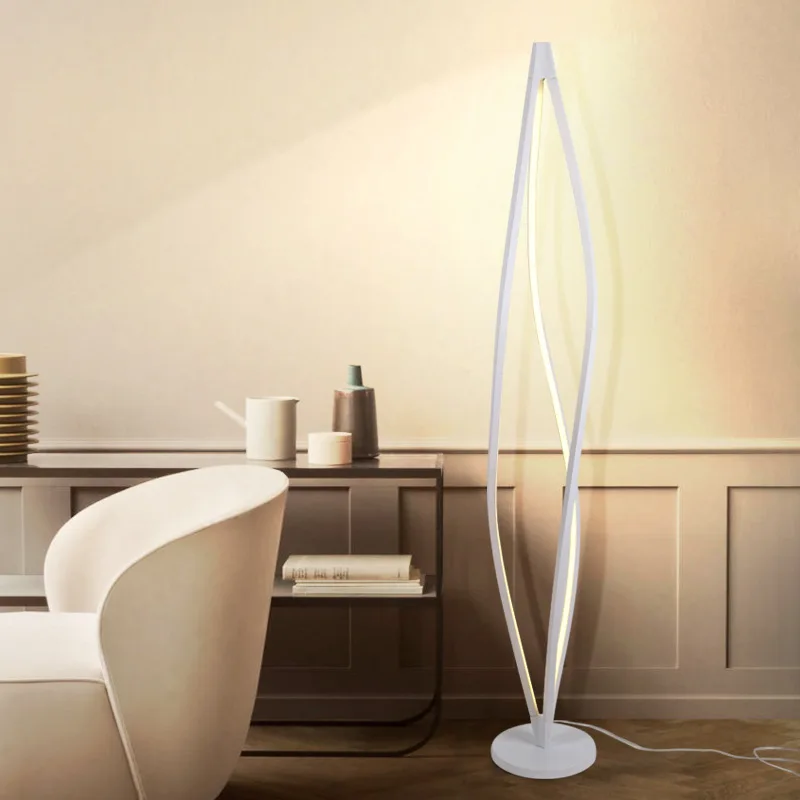 売る 北欧イタリアデザイナーイン赤リビングルームのフロアランプ近代スパイラルフロアランプ木製フロアランプランプ Assoalho