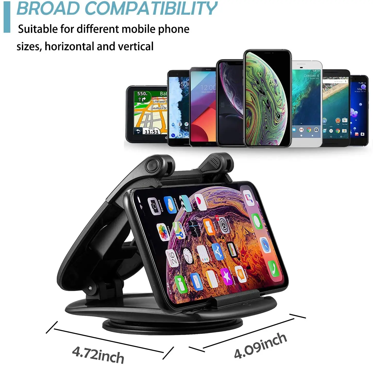xmxczkj universal 360 degree rotatable dashboard car phone mounts verticallyhorizontally for iphone x xs max 8 free global shipping