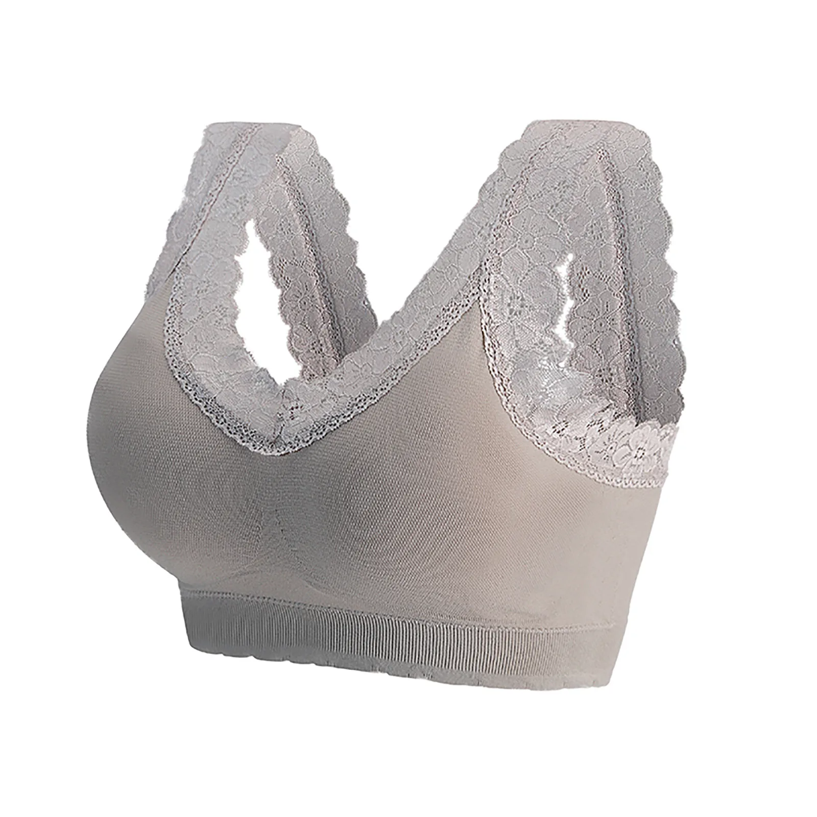 

2PCS Bralette Woman No Breast-wiping Chest-wrapping Sports Bras Sexy Lace Underwear Solid Color Bras 2020