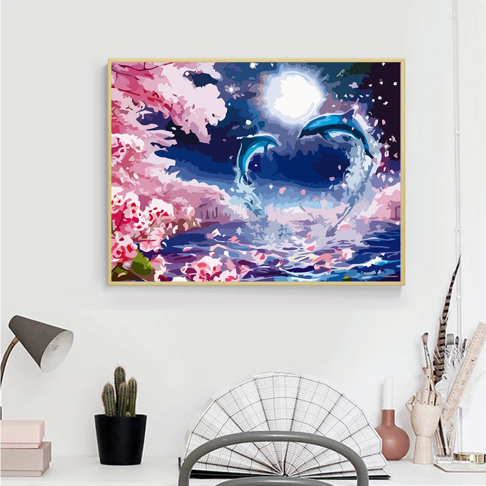 AZQSD DIY картина маслом Краски ing по номерам животных Акриловые холст Наборы