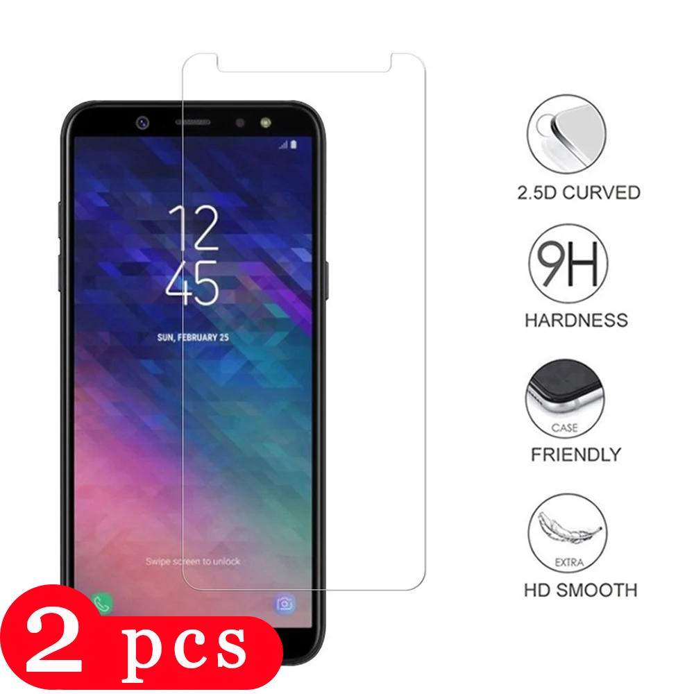 2 шт. закаленное стекло для samsung Galaxy A6 A7 A8 2018 защита экрана телефона A5 2017 на