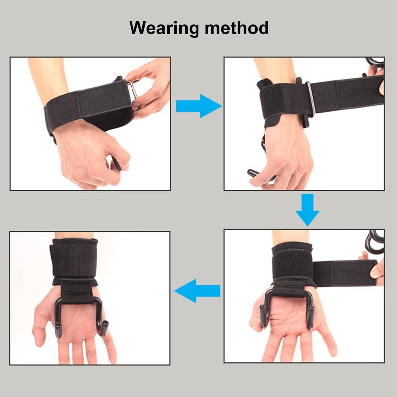 

Weight Lifting Hooks Gym Fitness Set Weightlifting Wrist Straps Heavy Duty Pull-ups Power Lifting Grips with Padded Workout Hook