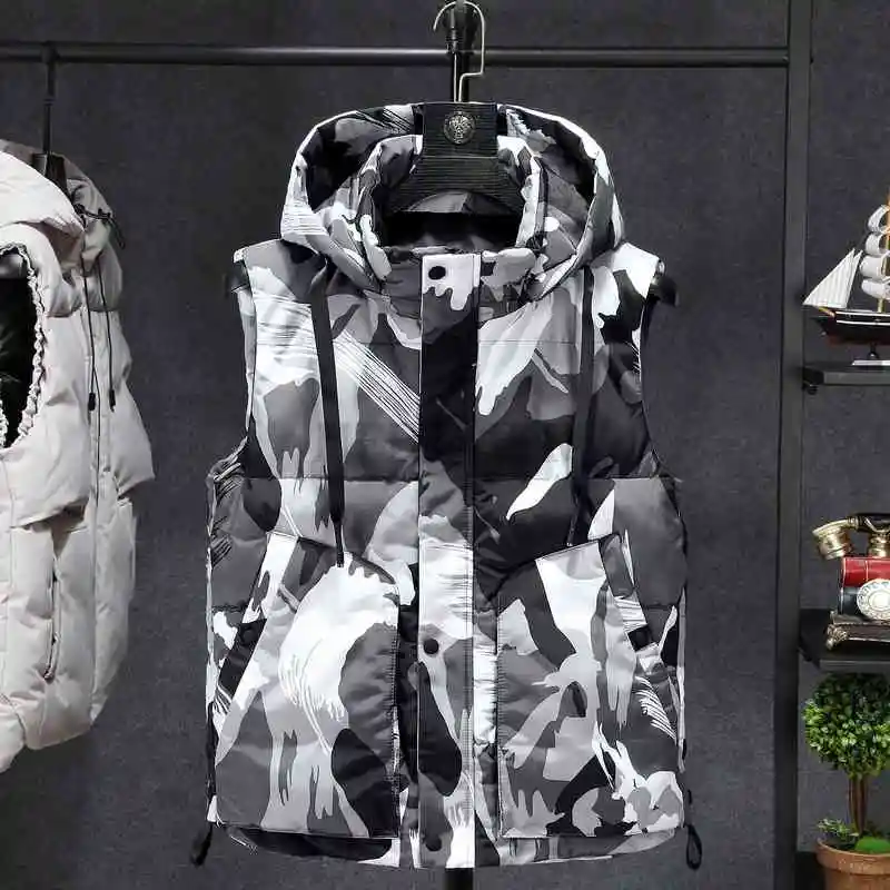 

Мужской Камуфляжный жилет с капюшоном, размеры до 7XL