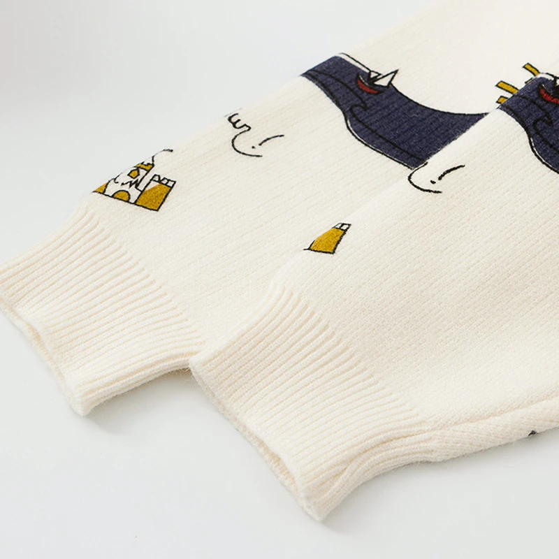 

Winter Cardigan Sweater Women Autumn 2021 New Loose Cute Print Joker Long Sleeve Female Knitted Jacket Casual Oversize Clothes