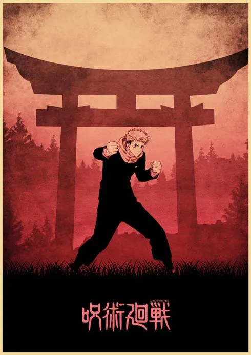 Популярные аниме плакаты в винтажном стиле Jujutsu кайсен |