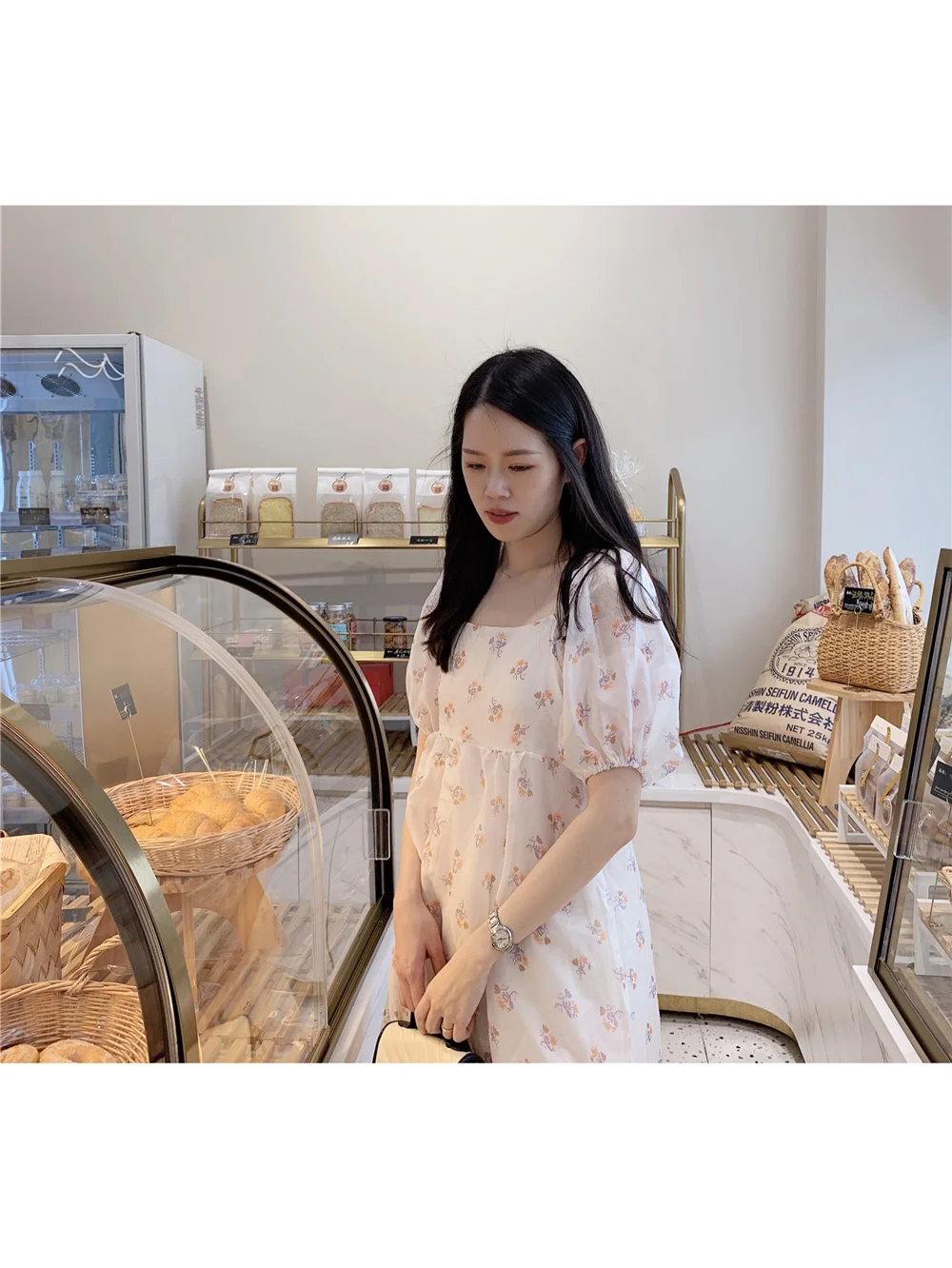 

Style Pastoral Style MORI Series Immortal Dress Chiffon Maternity Dress W Print 2022 Summer New Floral Mesh Women A-LINE Short