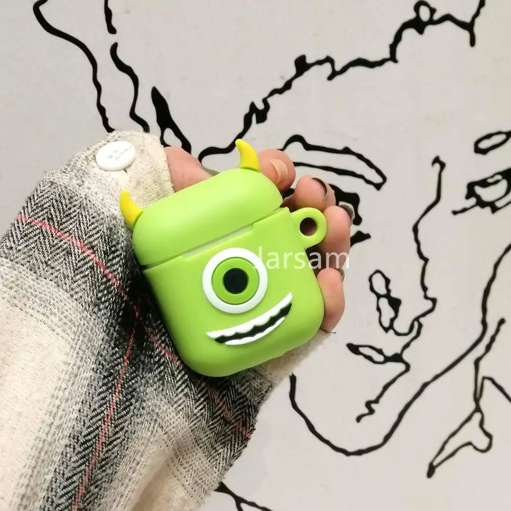 bigeye Милый мультяшный беспроводной Чехол для наушников для Apple AirPods 2 Силиконовый чехол для зарядки наушников Защитный чехол для AirPods - Цвет: bigeye