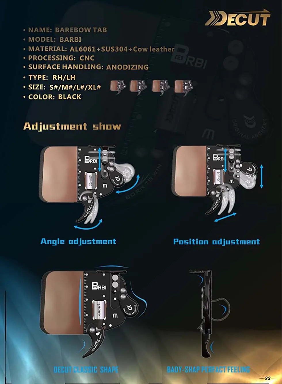 

2019 Archery Finger Tab Cow Leather Finger Guard Protection Pad Glove Tab Bow Archery Protector BareBow Tab BARBI
