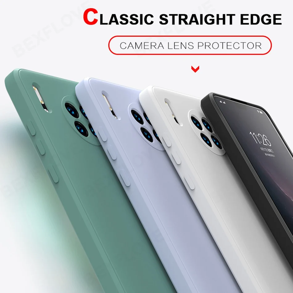 Чехол для телефона Huawei P40 P30 P20 Pro Mate 30 20 Nova 7 SE Honor жидкий силиконовый оригинальный
