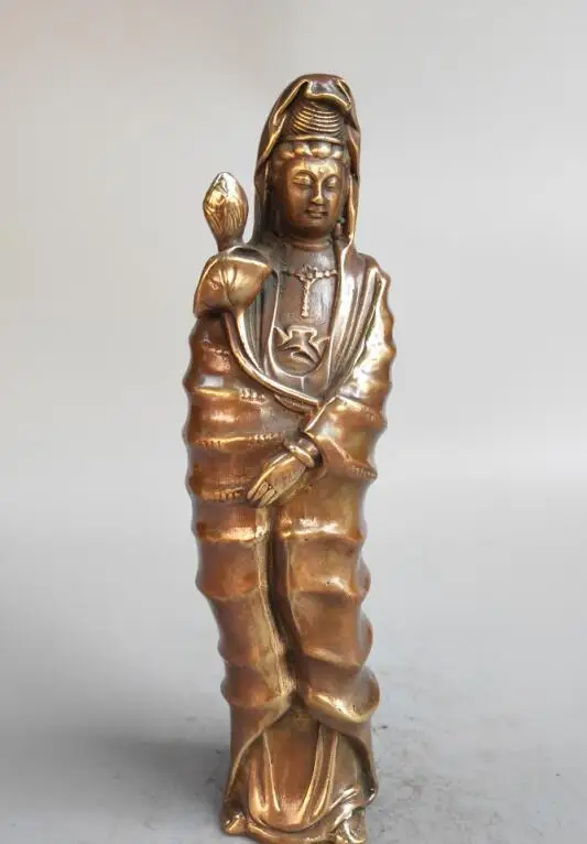 

Китайская Чистая латунь Guanyin статуя Будды Бодхисаттва