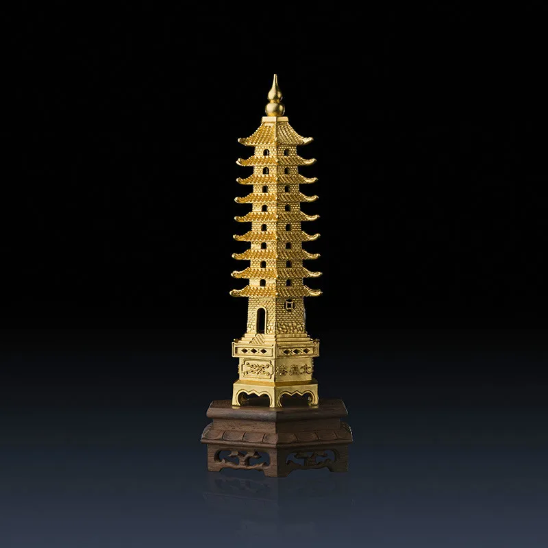 

Copper Decoration "Student Wenchang Tower (Gold)" Home Crafts Real Gold Foil Stickers