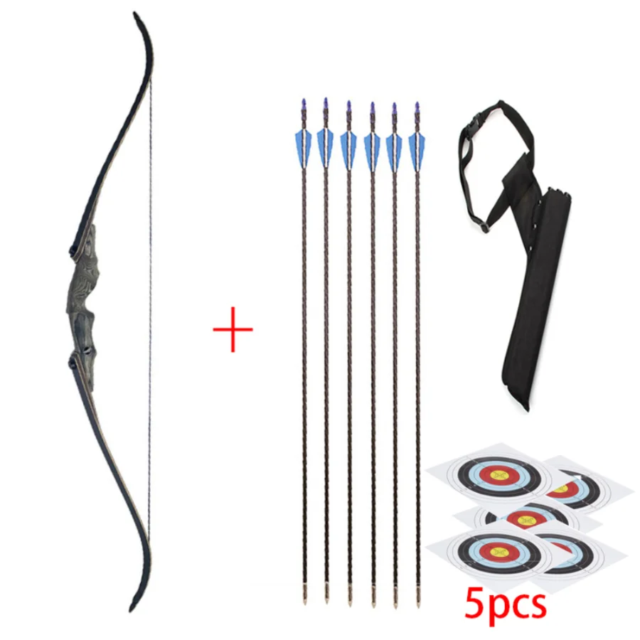 

Лук для охоты на открытом воздухе 30-60 фунтов аксессуары для костюма стрельба из лука изогнутый лук охотничий лук традиционный Рекурсивный л...