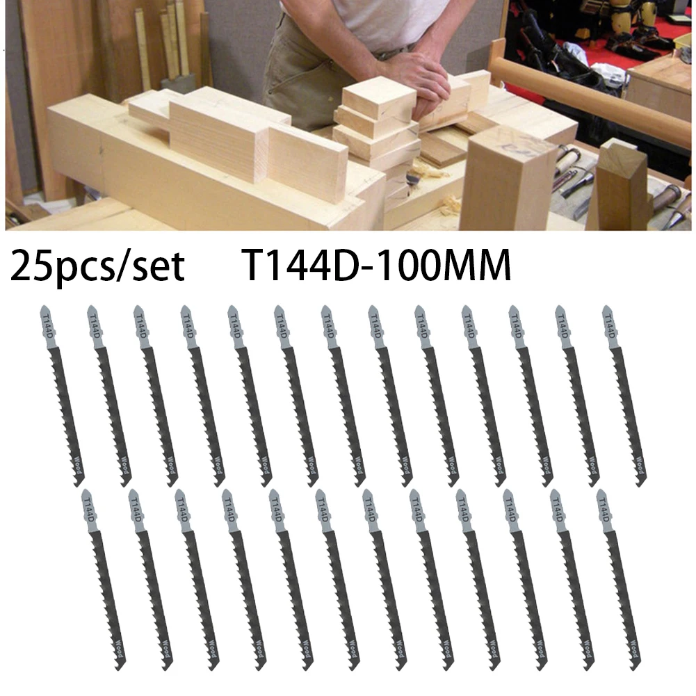 

25PCS T144D 100mm High Carbon Steel Jig Saw Set Fast-Cutting Reciprocating Jigsaw Blade For Wood Board Plastic Cutting