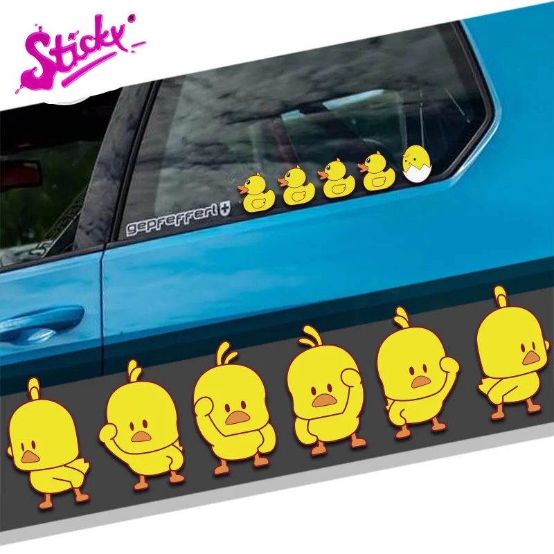 

STICKY Cute Small Duck Yellow Car Sticker Decal Window Windshield Decal Auto Motorcycle Laptop Trunk PVC Vinyl Stickers