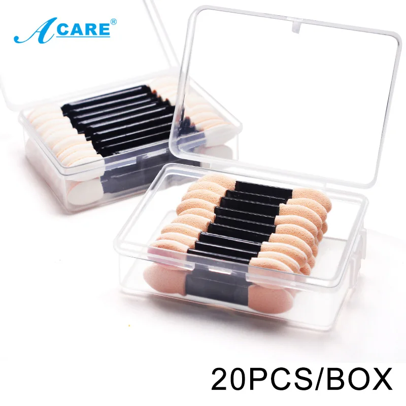 20 штук с двойной головкой Губка Тени для век кисть подводки глаз черный