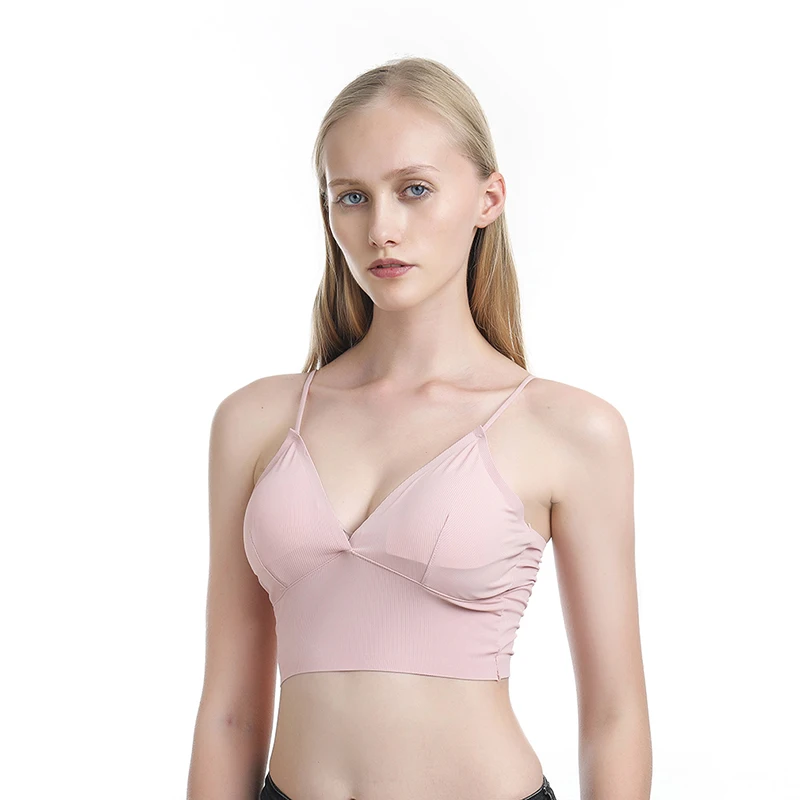 Топ женский атласный вязаный крючком без косточек на тонких бретелях | Женская