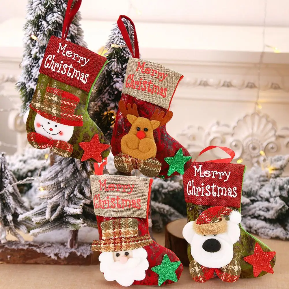 

Новогодние и рождественские чулки 2022, искусственный подарок, мешок для конфет, рождественские украшения для дома, рождественские носки, укр...