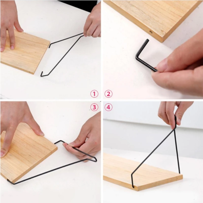 Твердая деревянная настенная полка железная перегородка для спальни ТВ