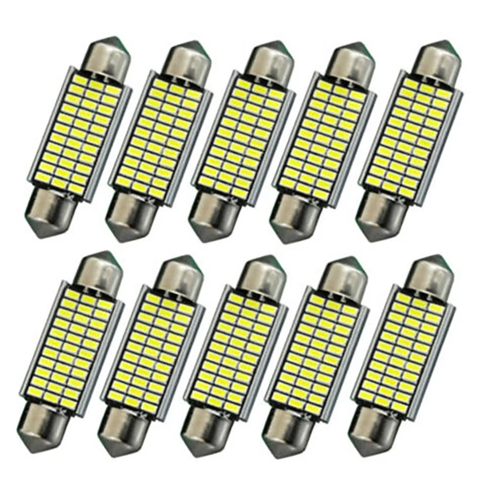 

10pcs Set Bulbs 12V Interior Lighting 3014 41MM 6000K Car White Durable