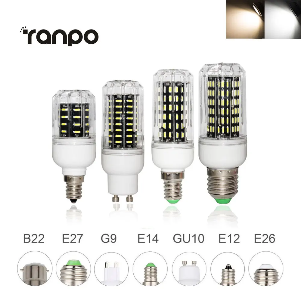 

Ultra Bright E26 E27 E12 E14 G9 GU10 LED Corn Bulb 4014 SMD Light 10W 20W 25W 30W Spotlight 36leds 72leds 96leds 138leds Ampoule