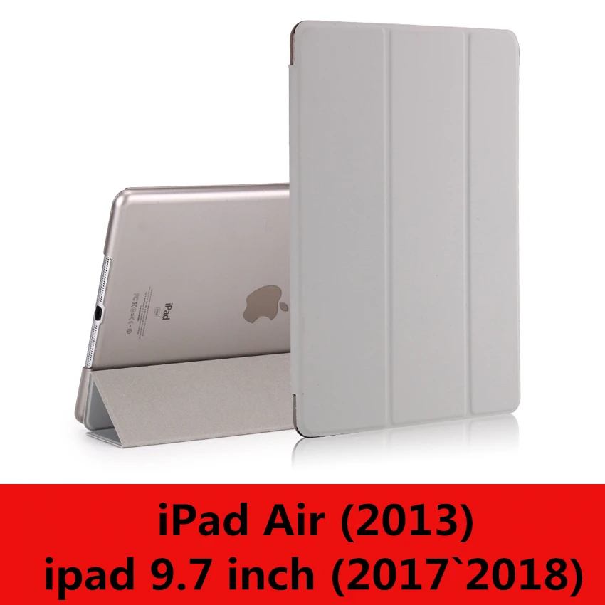 Чехол для iPad 9,7 6-го поколения, Чехол Air 3 2 1 Pro 10,5, прозрачный чехол, умный чехол из искусственной кожи для сна - Цвет: gray-L-New9.7 Air