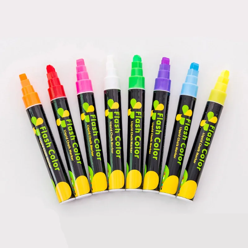 

8pcs Candy Color Highlighter Fluorescent Pen Liquid Chalk Marker Pen For LED Writing Board For Painting Graffiti Office Supply