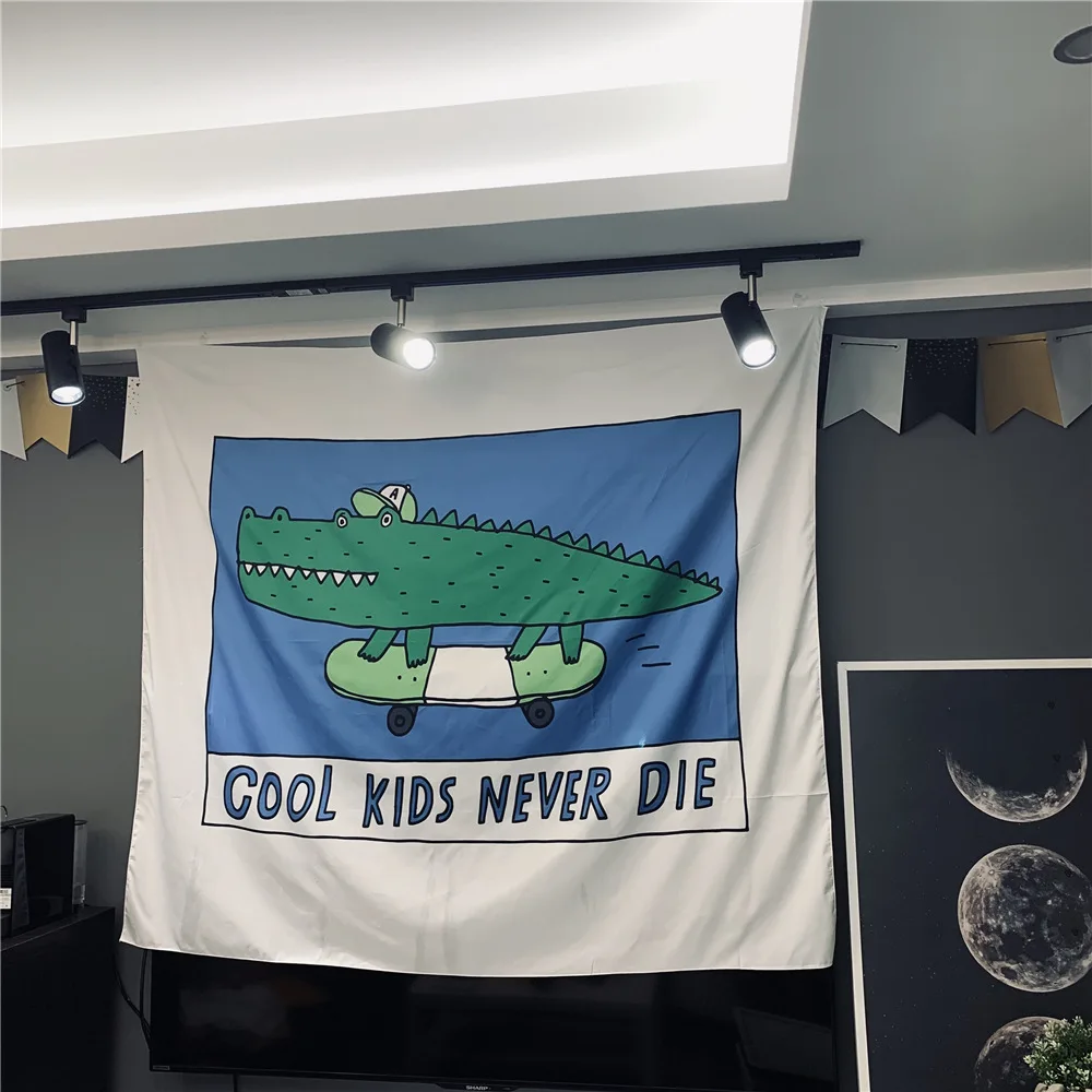 

Tapestry Polyester crocodile cartoon tapestry crocodile cool kids never die tapestrycurtain tapestrywallhanging tapestry