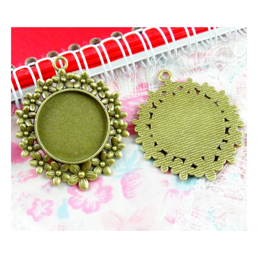 

10pcs 25mm Inner Size Antique Bronze Plated Blank Base Setting Tray Pendants Diy Accessories