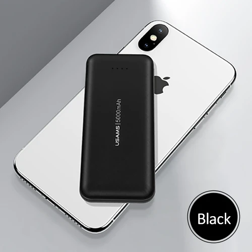 Black USAMS mi ni power Bank 5000 мАч портативное зарядное устройство 5000 мАч USB PoverBank Внешнее зарядное устройство для iPhone Xiaomi mi 9 - Цвет: Black